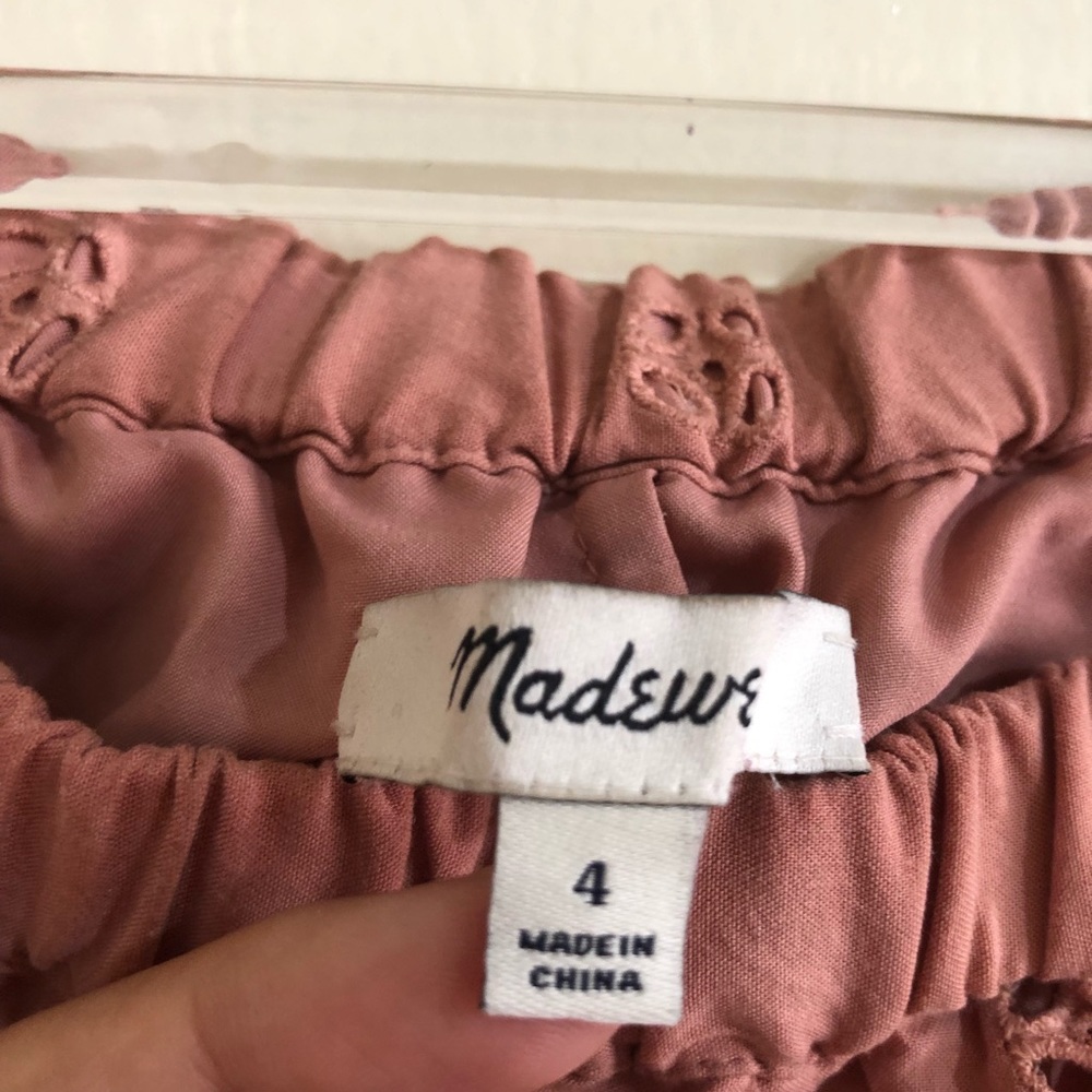 Madewell Off Shoulder Eyelet Dress In Clay - Picture 4 of 6